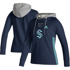 Seattle Kraken adidas Women's Skate Lace AEROREADY Pullover Hoodie Sale