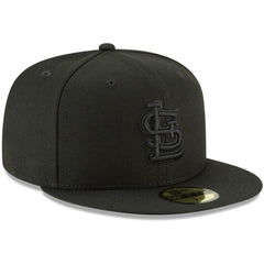 St. Louis Cardinals New Era Black on Black 59FIFTY Fitted Hat | MLB Discount