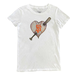 San Francisco Giants Tiny Turnip Women's Heart Bat T-Shirt | MLB On Sale