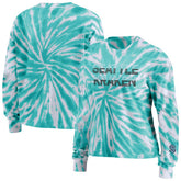 Seattle Kraken WEAR by Erin Andrews Women's Tie-Dye Long Sleeve T-Shirt Outlet
