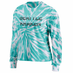 Seattle Kraken WEAR by Erin Andrews Women's Tie-Dye Long Sleeve T-Shirt Outlet