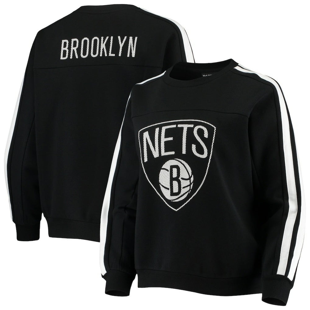 Brooklyn Nets The Wild Collective Women's Perforated Logo Pullover Sweatshirt Online