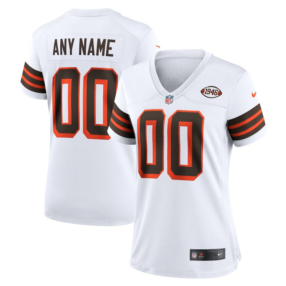 Cleveland Browns Women's 1946 Collection Alternate Custom Jersey - White