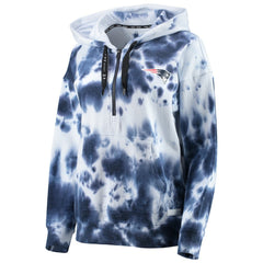 New England Patriots DKNY Sport Women's Dakota Oversized Tie-Dye Half-Zip Hoodie