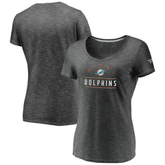 Miami Dolphins Fanatics Women's League Leader Space Dye V-Neck T-Shirt