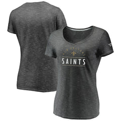 New Orleans Saints Fanatics Women's League Leader Space Dye V-Neck T-Shirt