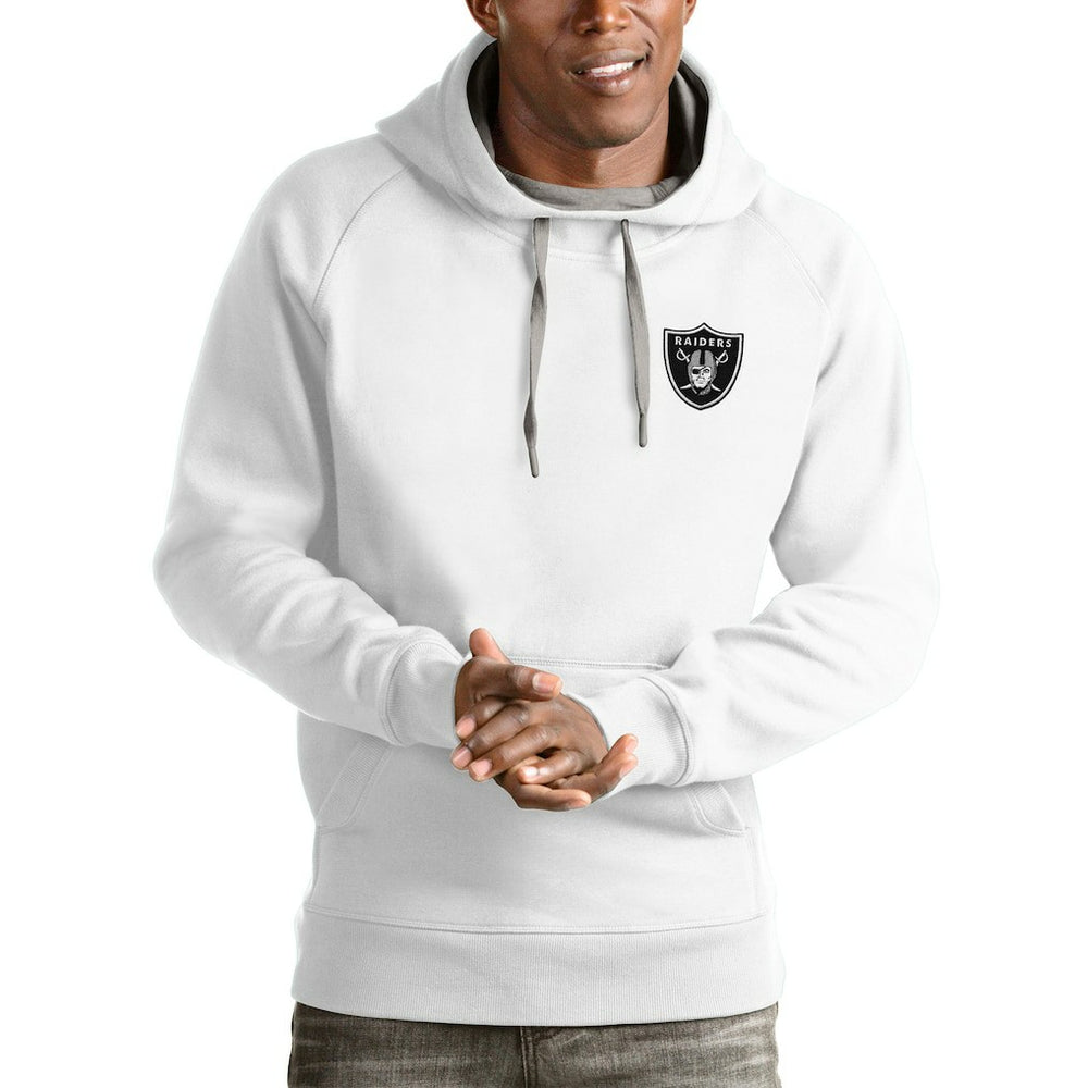Las Vegas Raiders Antigua Logo Victory Pullover Hoodie