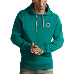 Miami Dolphins Antigua Logo Victory Pullover Hoodie