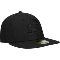 Cleveland Browns New Era Historic Logo Black on Black Low Profile 59FIFTY II Fitted Hat
