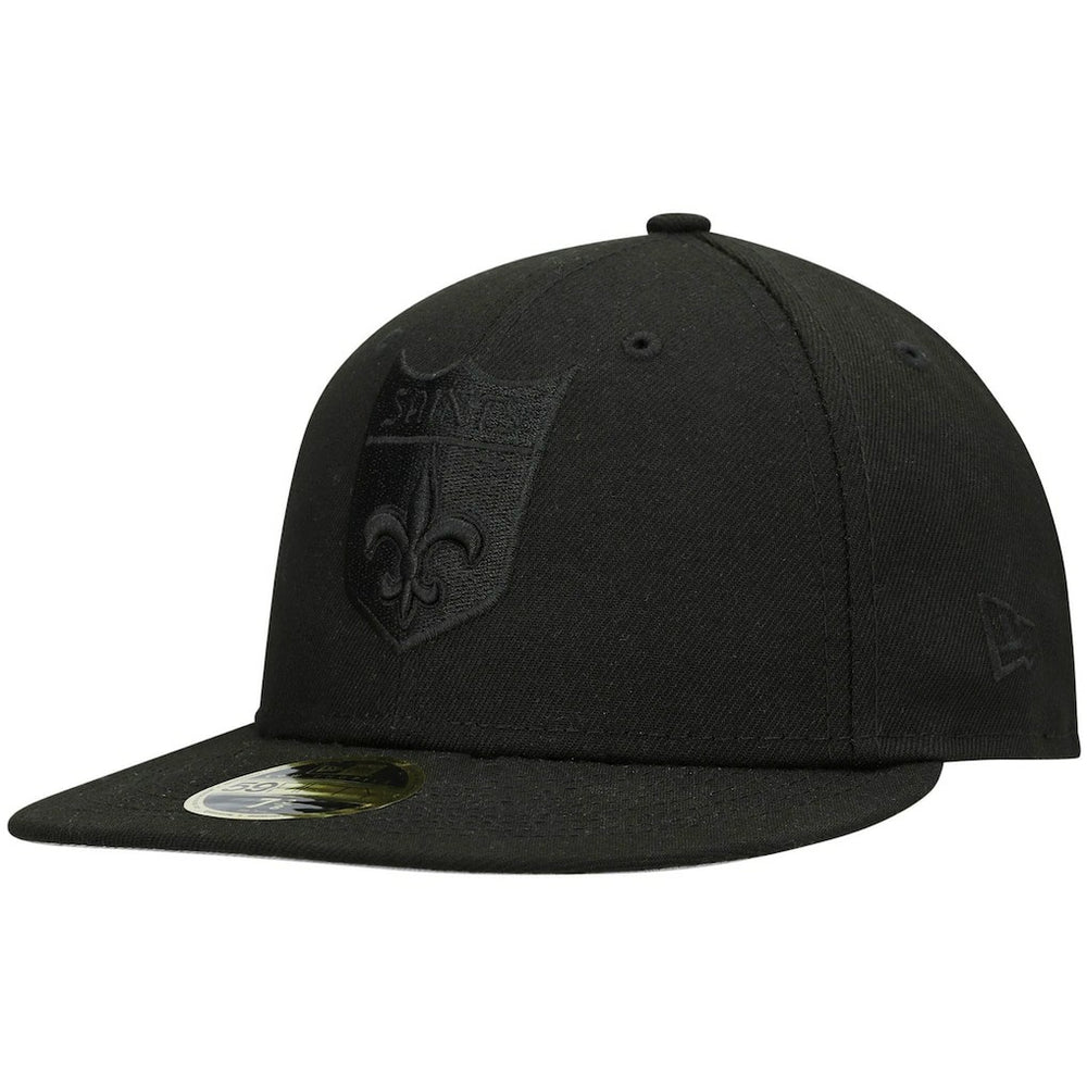 New Orleans Saints New Era Historic Logo Black on Black Low Profile 59FIFTY II Fitted Hat