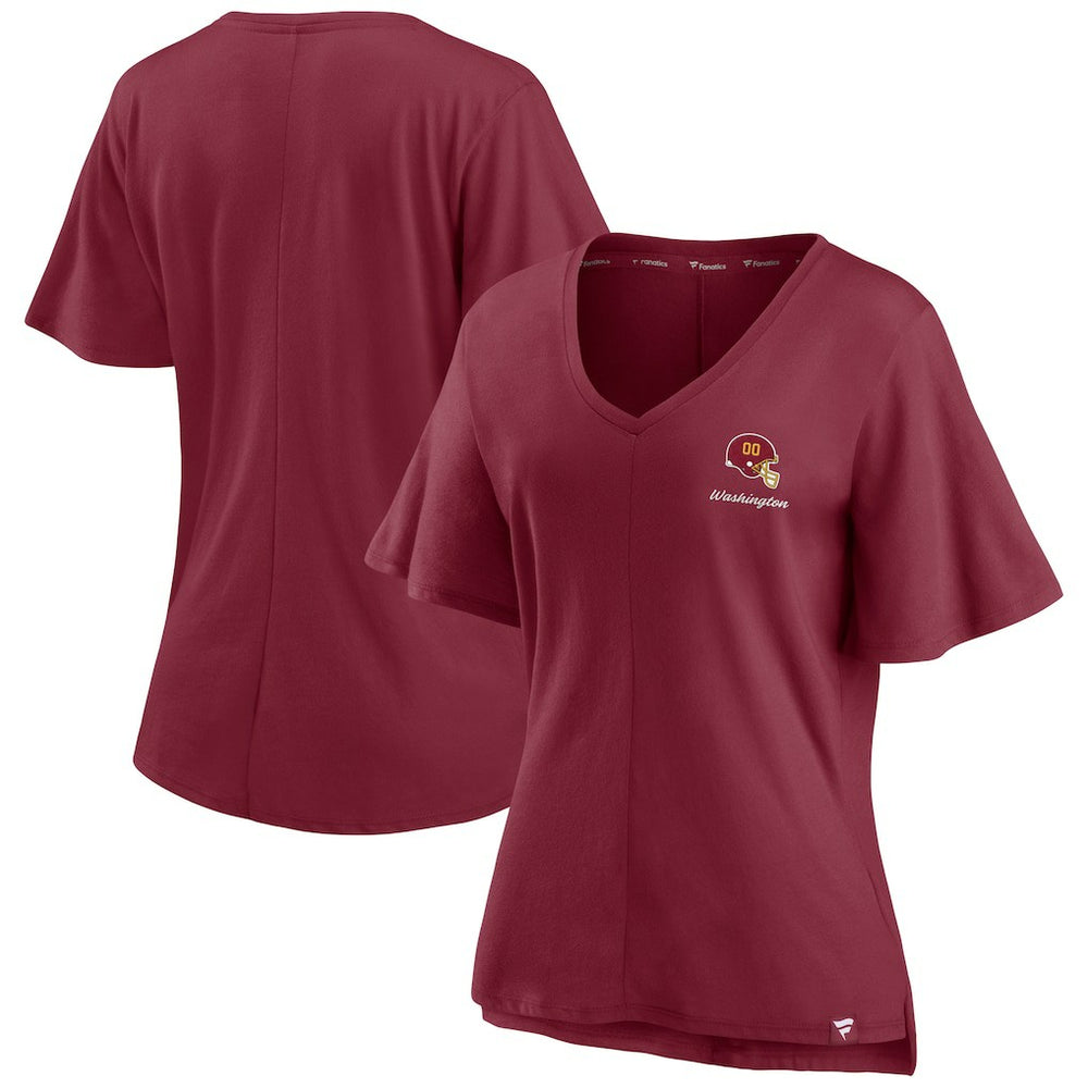 Washington Commanders Fanatics Washington Football Team Women's Southpaw Flutter V-Neck T-Shirt