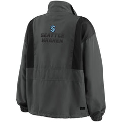 Seattle Kraken WEAR by Erin Andrews Women's Popover Packable Half-Zip Jacket For Sale