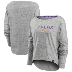 Los Angeles Lakers Women's Nostalgia Off-The-Shoulder Long Sleeve T-Shirt For Sale