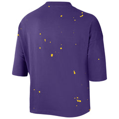 Los Angeles Lakers Women's Courtside Splatter Cropped T-Shirt On Sale