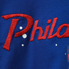 Philadelphia 76ers Women's Courtside Splatter Cropped T-Shirt Discount