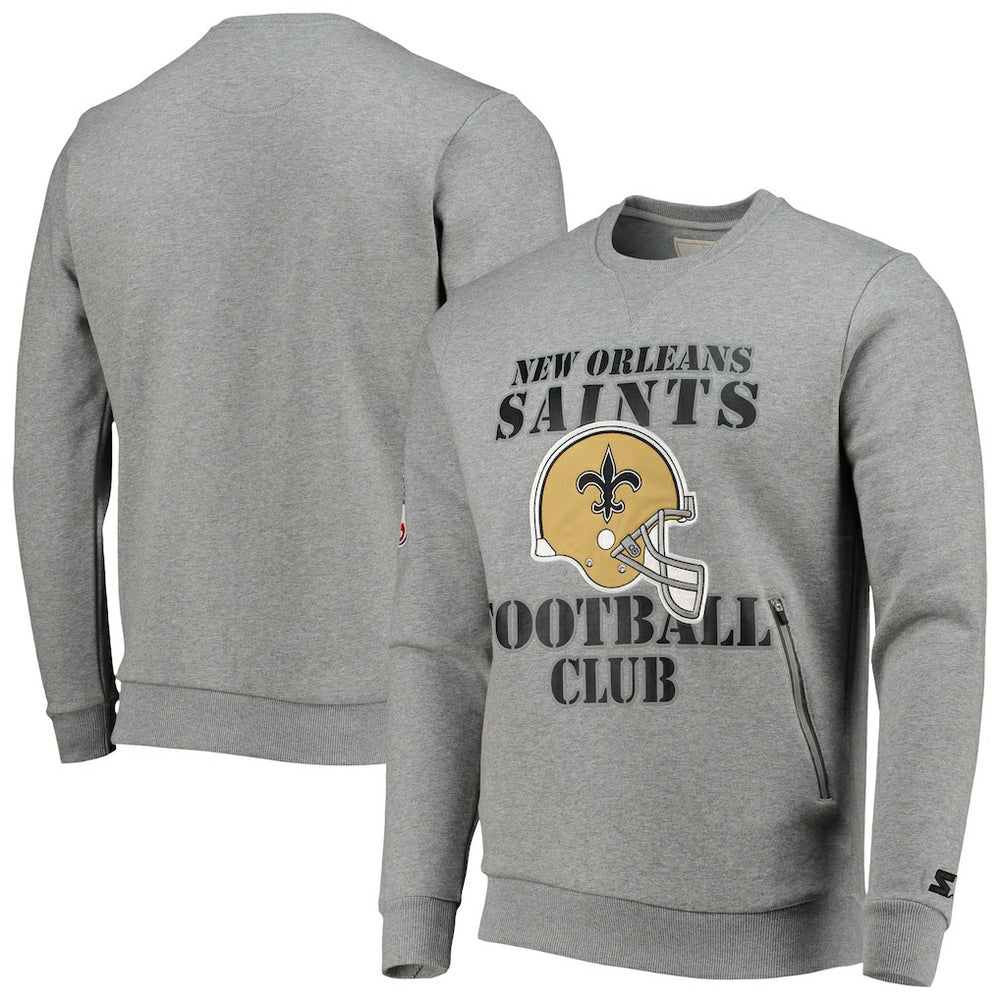 New Orleans Saints Starter Locker Room Throwback End Zone Pullover Sweatshirt