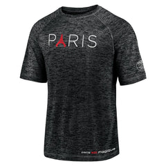 Paris Saint-Germain Tower Space-Dye Raglan T-Shirt Black - Fanatics