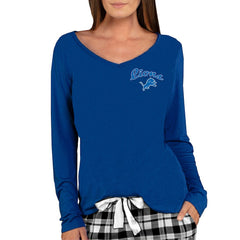 Detroit Lions Concepts Sport Women's Marathon Knit Long Sleeve Lightweight V-Neck Lounge Top