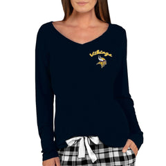 Minnesota Vikings Concepts Sport Women's Marathon Knit Long Sleeve Lightweight V-Neck Lounge Top