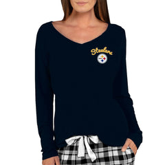 Pittsburgh Steelers Concepts Sport Women's Marathon Knit Long Sleeve Lightweight V-Neck Lounge Top