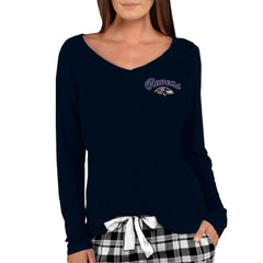 Baltimore Ravens Concepts Sport Women's Marathon Knit Long Sleeve Lightweight V-Neck Lounge Top