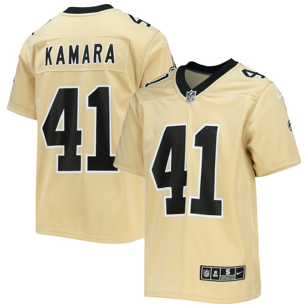 New Orleans Saints Nike Alvin Kamara Youth Inverted Team Game Jersey