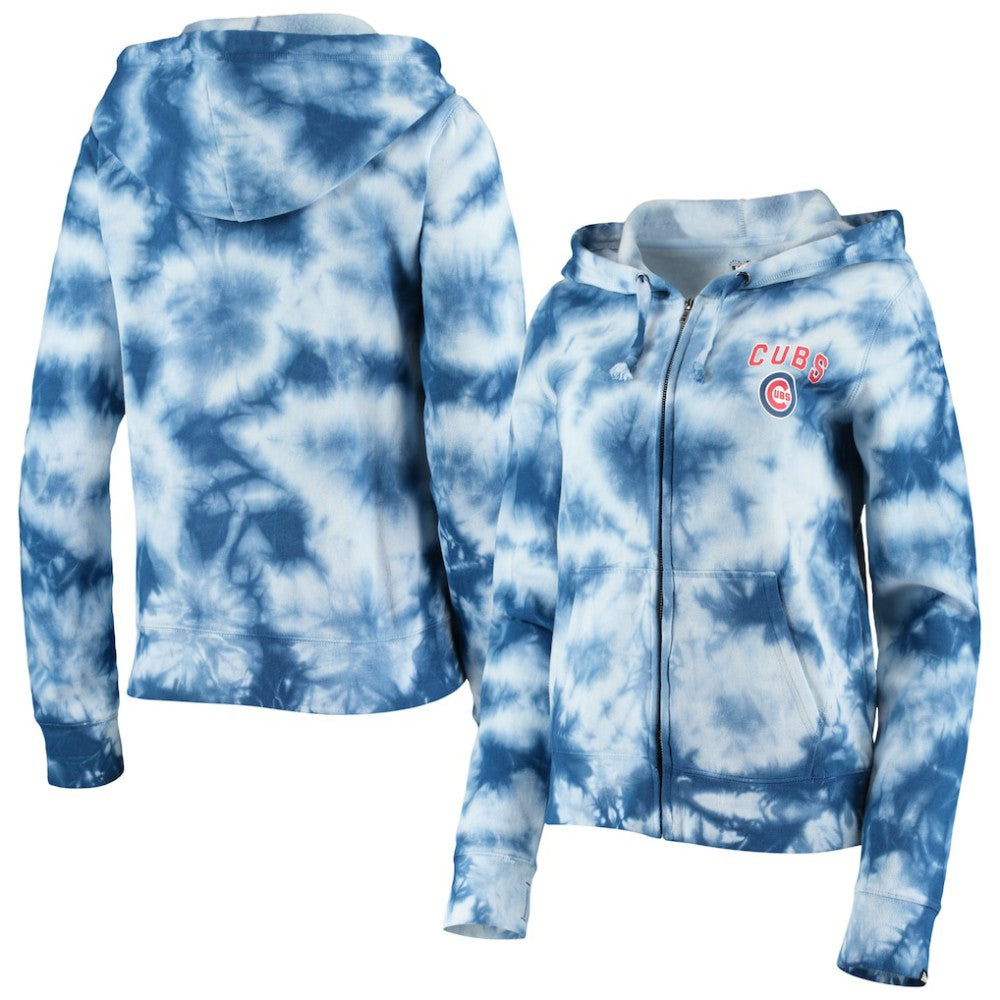 Chicago Cubs New Era Women's Tie-Dye Fleece Full-Zip Hoodie | MLB Shop