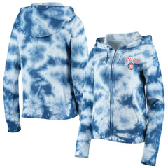 Chicago Cubs New Era Women's Tie-Dye Fleece Full-Zip Hoodie | MLB Shop