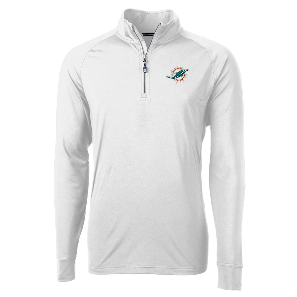 Miami Dolphins Cutter & Buck Adapt Eco Knit Quarter-Zip Pullover Jacket