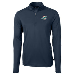 Miami Dolphins Cutter & Buck Virtue Eco Pique Recycled Quarter-Zip Pullover Jacket