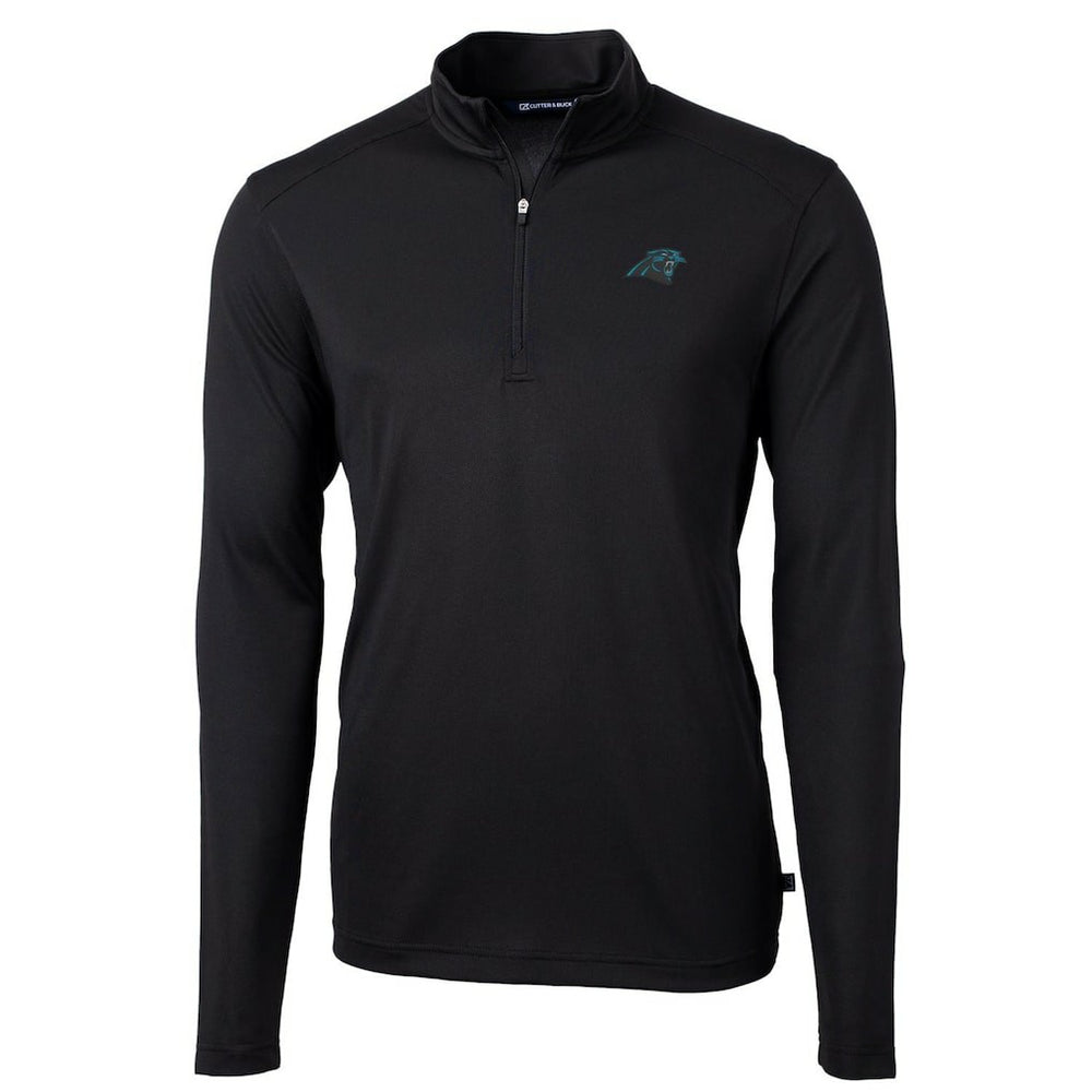 Carolina Panthers Cutter & Buck Virtue Eco Pique Recycled Quarter-Zip Pullover Jacket