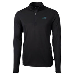 Carolina Panthers Cutter & Buck Virtue Eco Pique Recycled Quarter-Zip Pullover Jacket