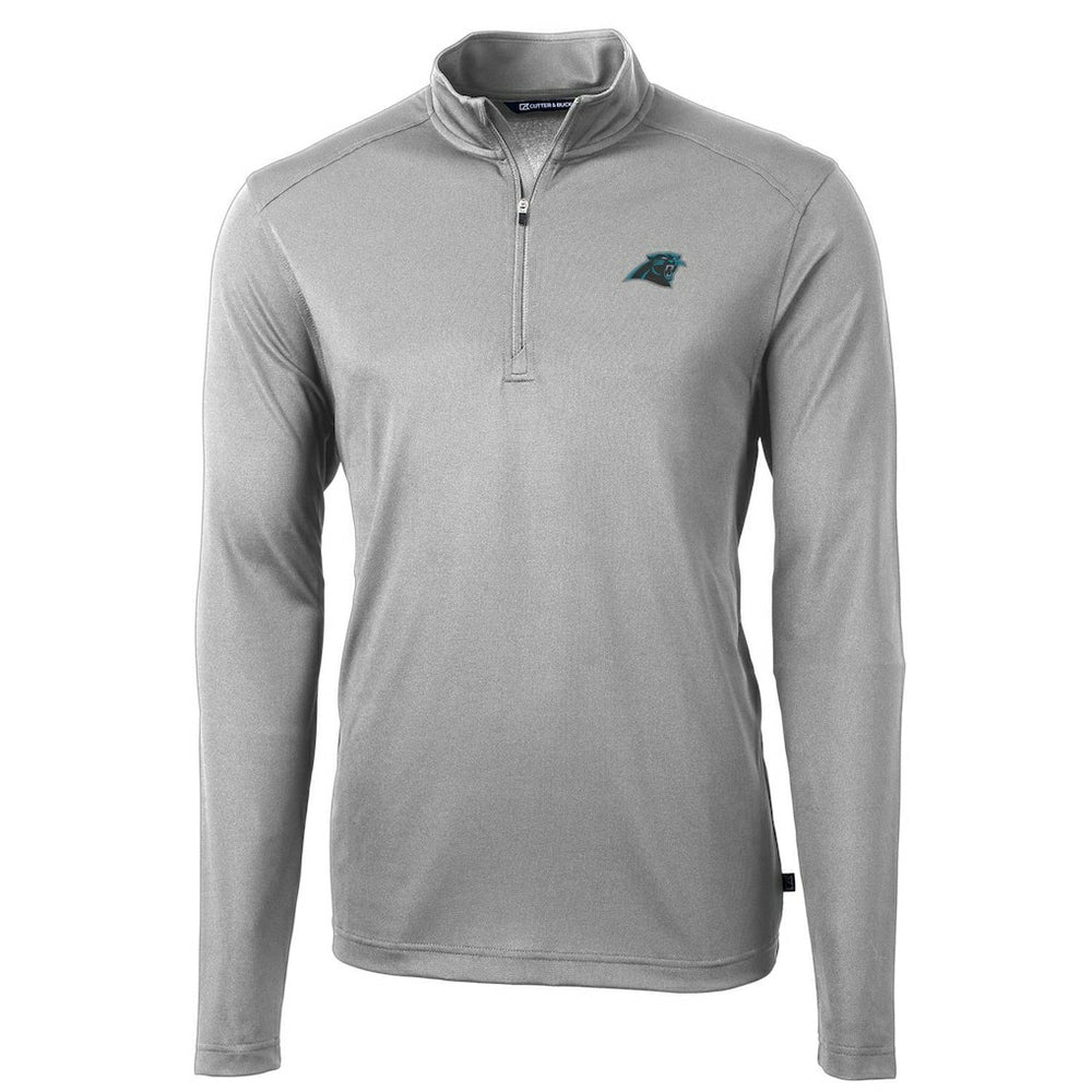 Carolina Panthers Cutter & Buck Virtue Eco Pique Recycled Quarter-Zip Pullover Jacket