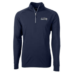 Seattle Seahawks Cutter & Buck Big & Tall Adapt Eco Knit Quarter-Zip Pullover Jacket