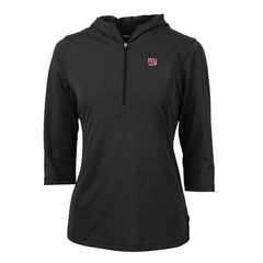 New York Giants Cutter & Buck Women's Virtue Eco Pique Half-Zip 3/4 Sleeve Pullover Hoodie
