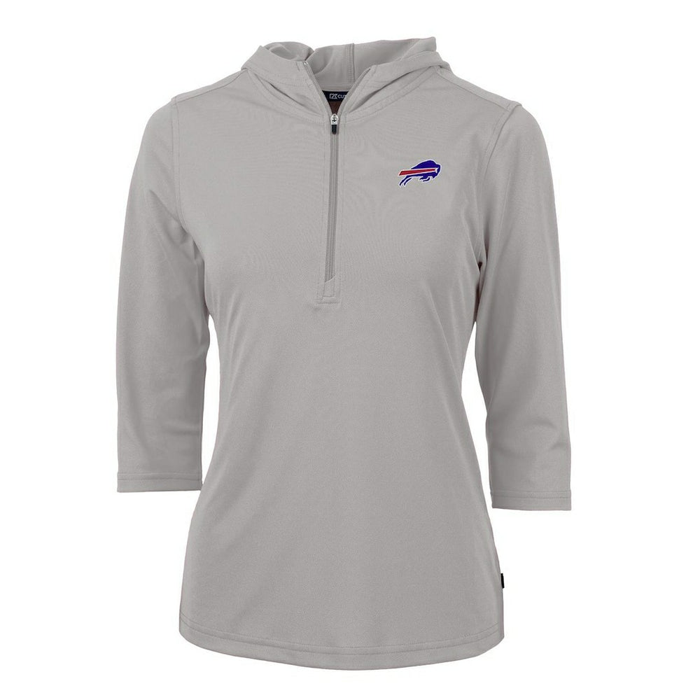 Buffalo Bills Cutter & Buck Women's Virtue Eco Pique Half-Zip 3/4 Sleeve Pullover Hoodie