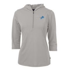 Detroit Lions Cutter & Buck Women's Virtue Eco Pique Half-Zip 3/4 Sleeve Pullover Hoodie
