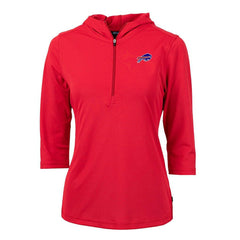 Buffalo Bills Cutter & Buck Women's Virtue Eco Pique Half-Zip 3/4 Sleeve Pullover Hoodie