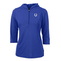 Indianapolis Colts Cutter & Buck Women's Virtue Eco Pique Half-Zip 3/4 Sleeve Pullover Hoodie