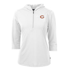 Chicago Bears Cutter & Buck Women's Virtue Eco Pique Half-Zip 3/4 Sleeve Pullover Hoodie