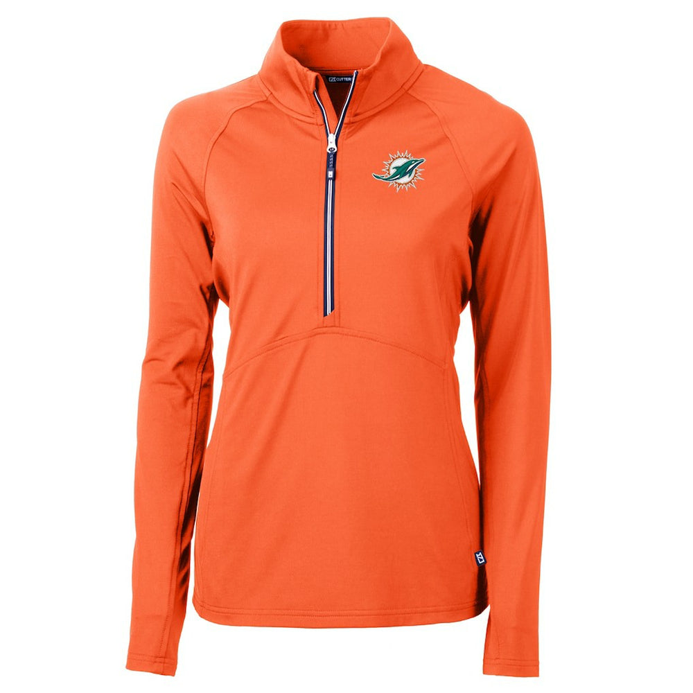 Miami Dolphins Cutter & Buck Women's Adapt Eco Knit Half-Zip Pullover Jacket