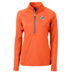 Miami Dolphins Cutter & Buck Women's Adapt Eco Knit Half-Zip Pullover Jacket