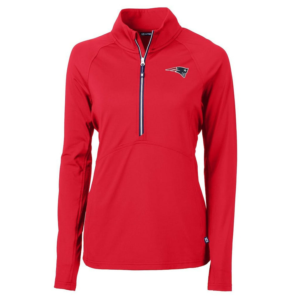 New England Patriots Cutter & Buck Women's Adapt Eco Knit Half-Zip Pullover Jacket