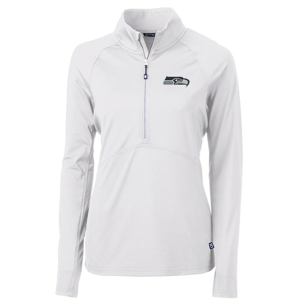 Seattle Seahawks Cutter & Buck Women's Adapt Eco Knit Half-Zip Pullover Jacket