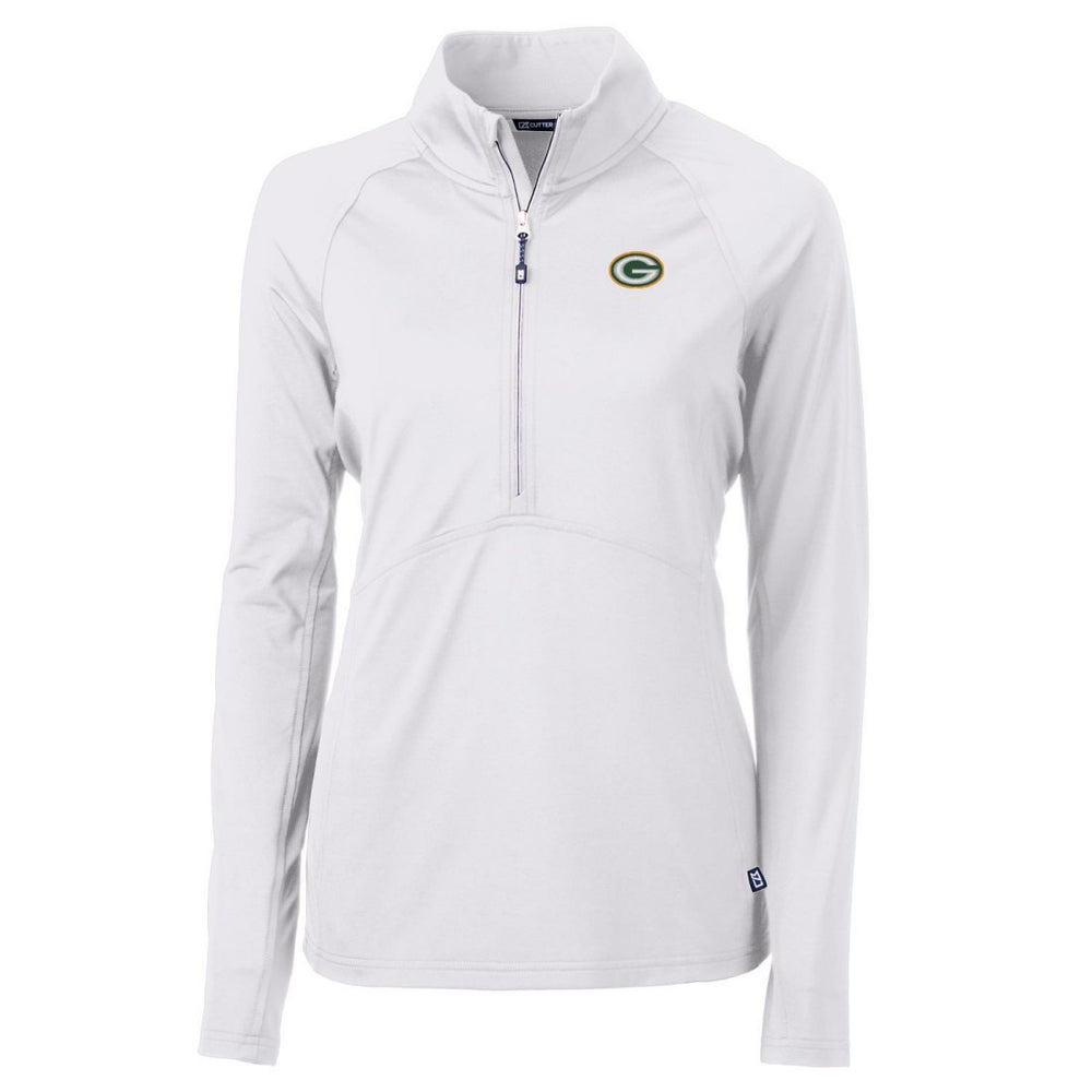 Green Bay Packers Cutter & Buck Women's Adapt Eco Knit Half-Zip Pullover Jacket