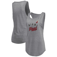 Miami Heat Women's Quality Time Open Scoop Neck Tri-Blend Tank Top On Sale