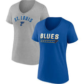 St. Louis Blues Fanatics Women's Parent 2-Pack V-Neck T-Shirt Set Discount