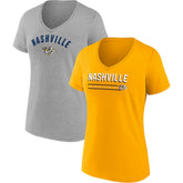 Nashville Predators Fanatics Women's 2-Pack V-Neck T-Shirt Set Sale