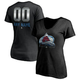 Colorado Avalanche Women's Personalized Midnight Mascot Logo V-Neck T-Shirt Sale