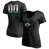 Dallas Stars Women's Personalized Midnight Mascot Logo V-Neck T-Shirt Discount
